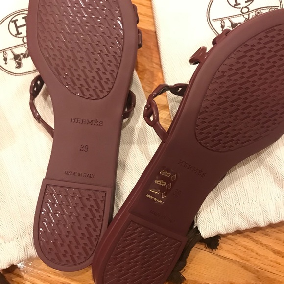 Hermès sandal Bordeaux 390 - Picture 2 of 3